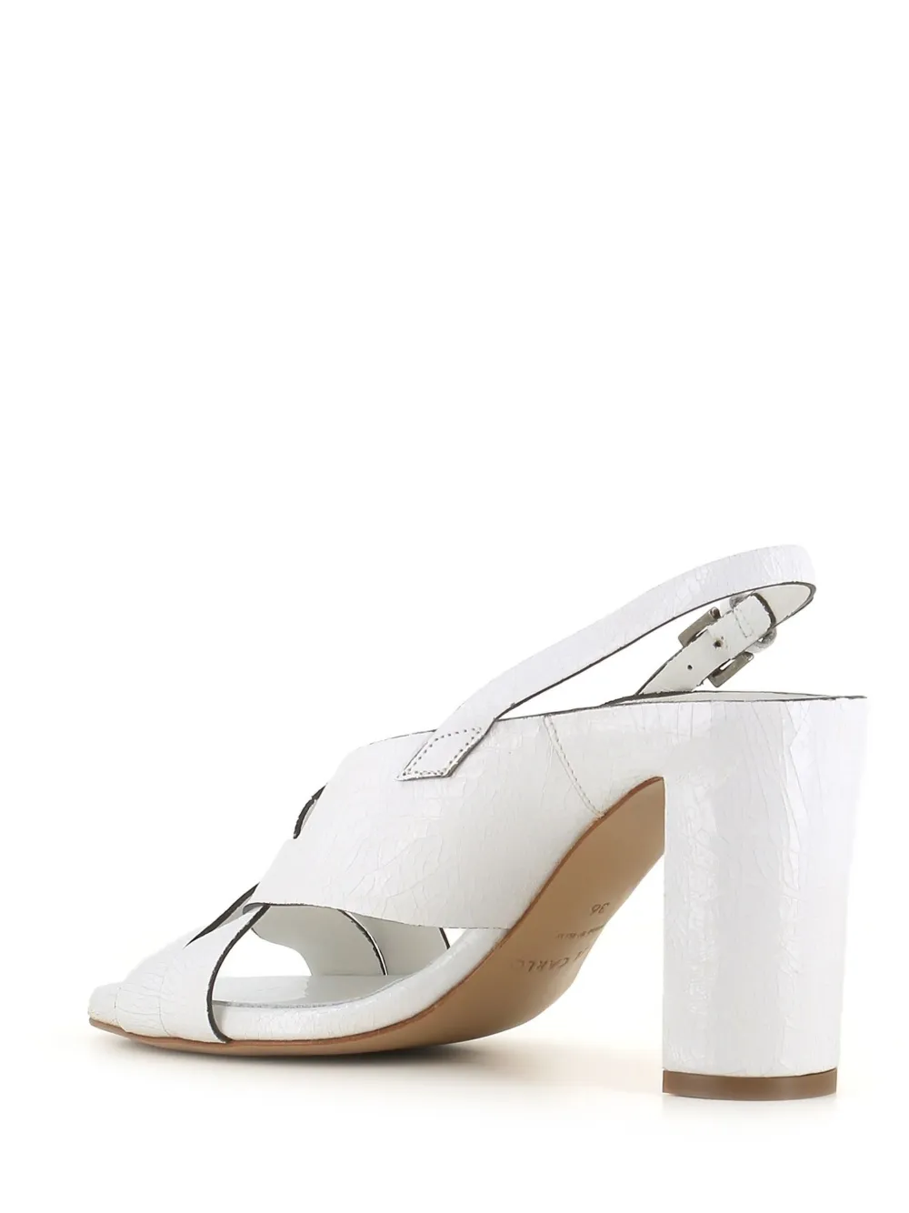 Del Carlo slingback cross-strap sandals White