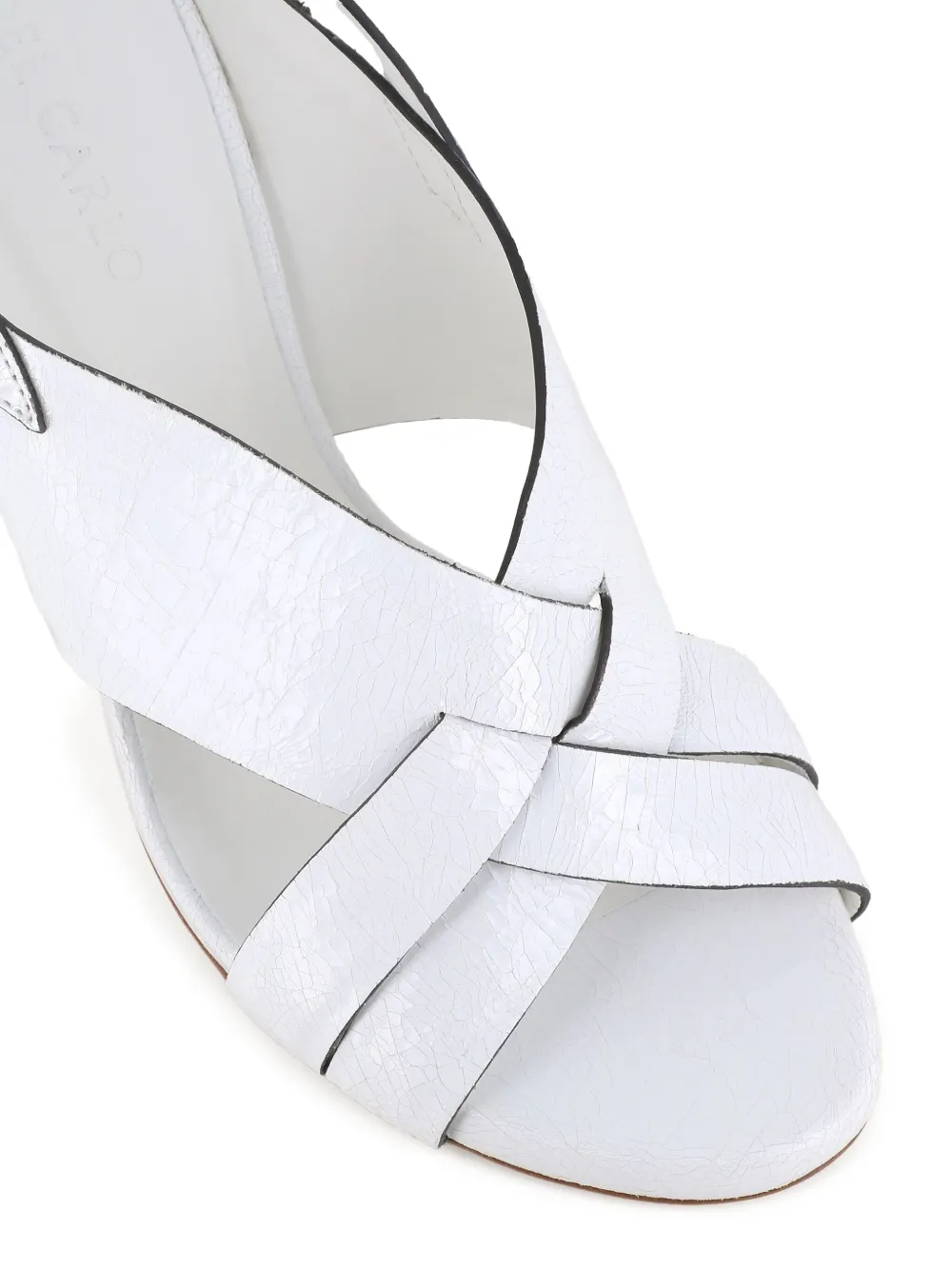 Del Carlo slingback cross-strap sandals White