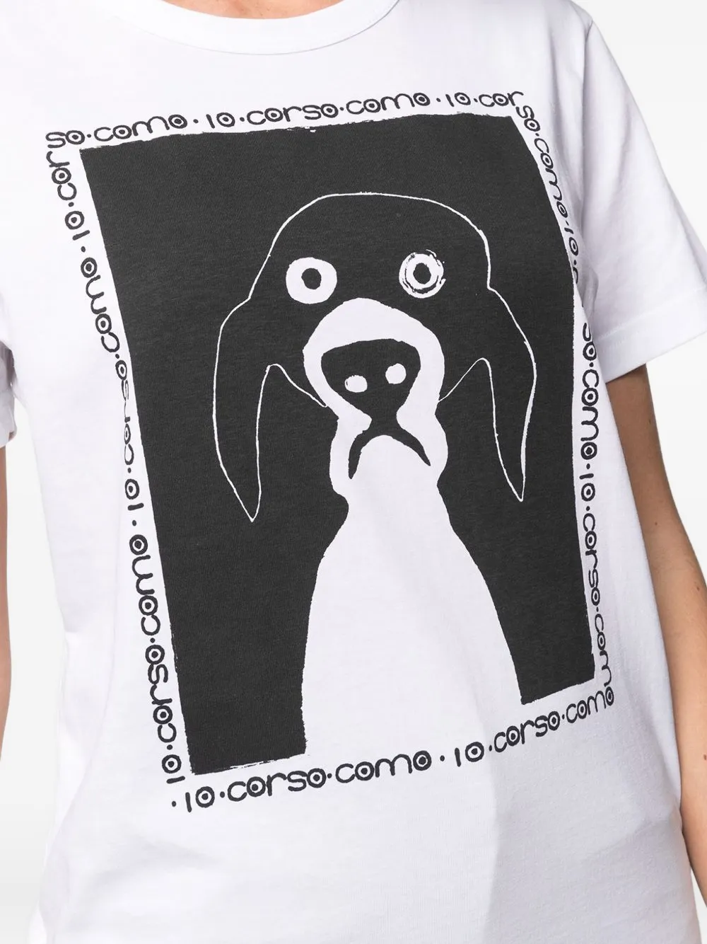 10 CORSO COMO dog-print crew-neck T-shirt Wit
