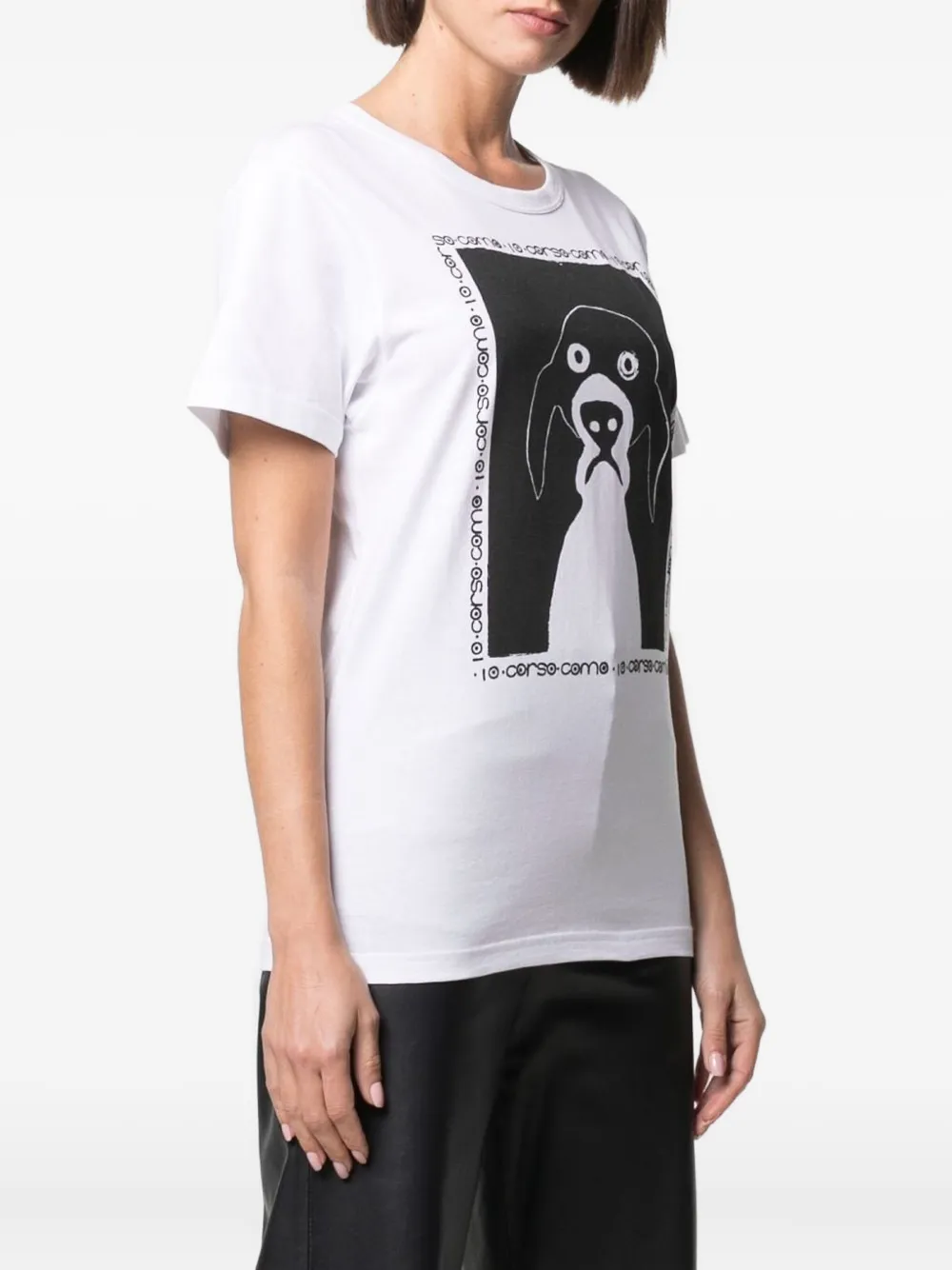 10 CORSO COMO dog-print crew-neck T-shirt Wit
