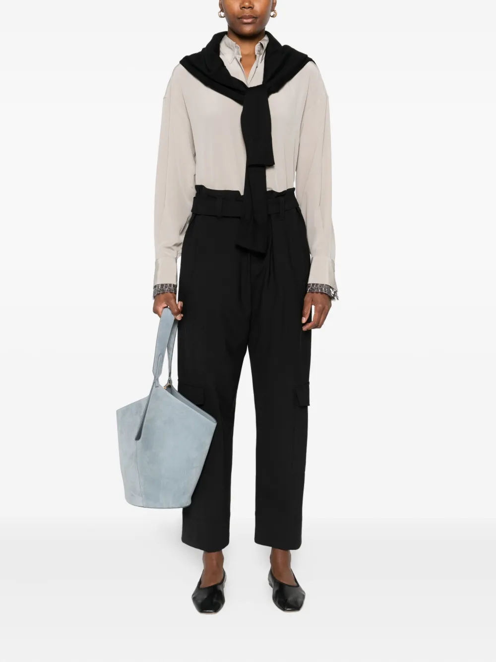Brunello Cucinelli Cargo broek met ceintuur - Zwart