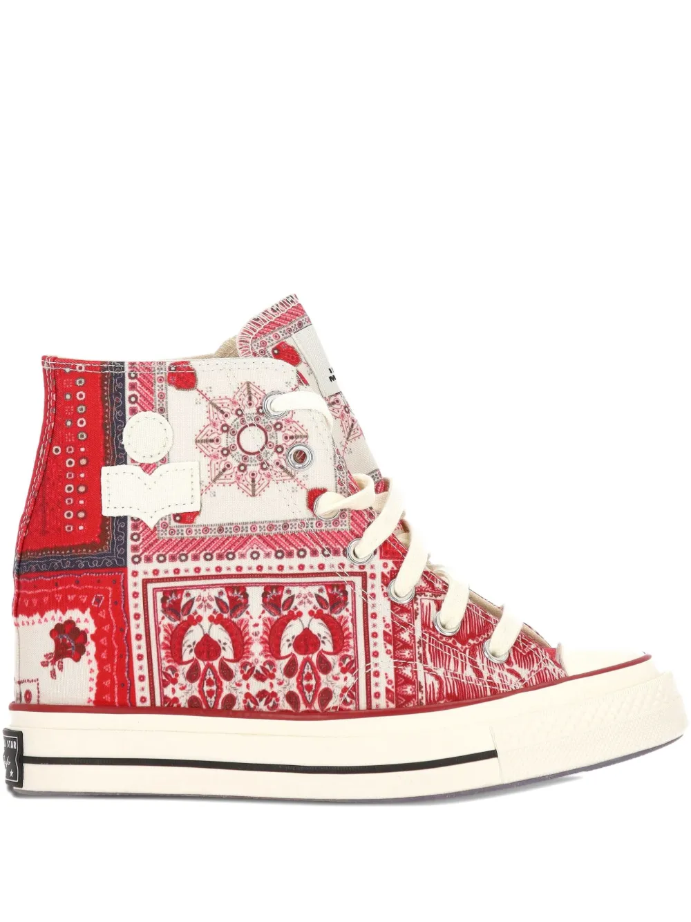 Converse x Isabel Marant 60mm Chuck 70 patchwork high-top sneakers Red
