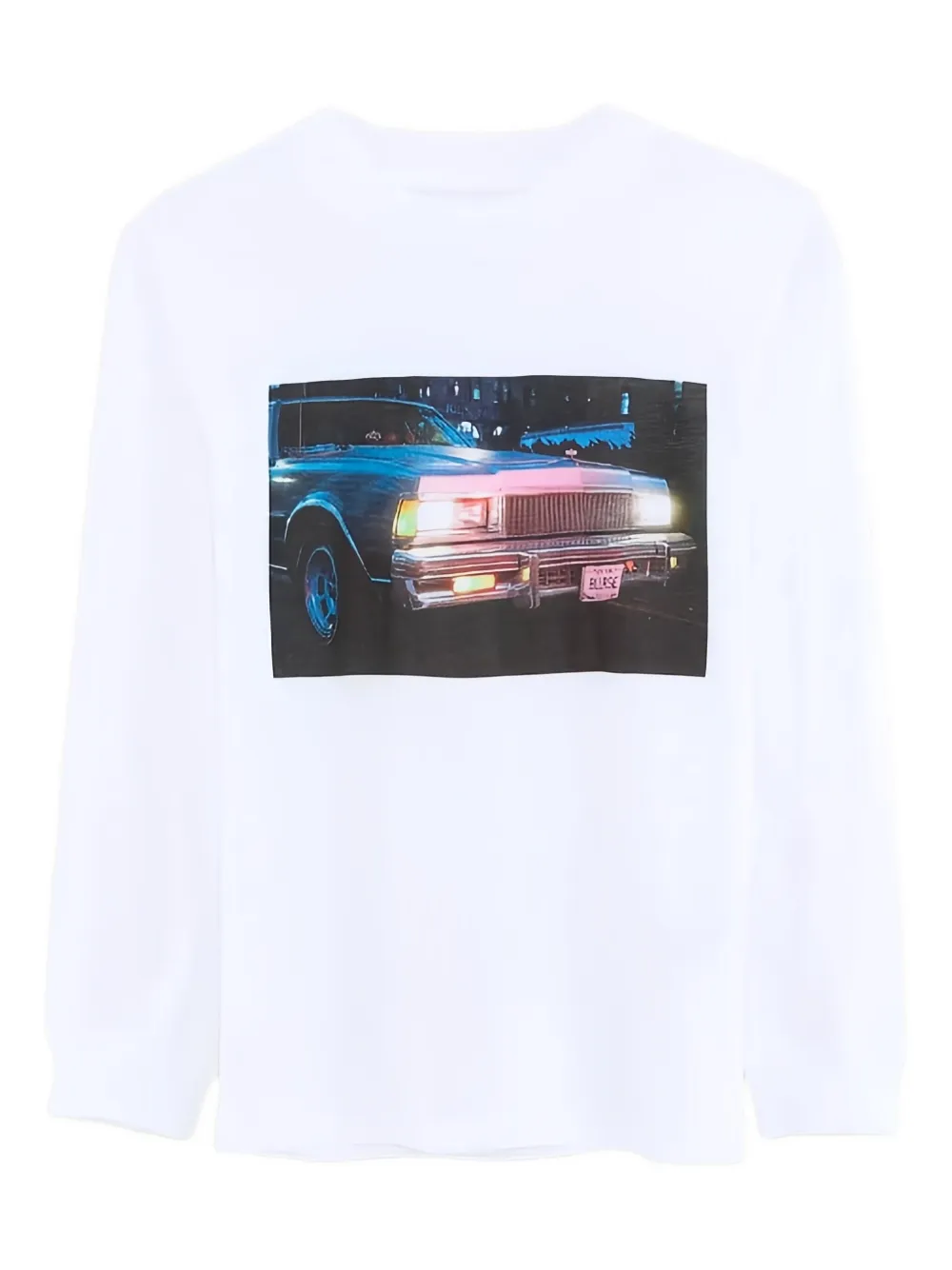 Bellerose Car-print Long-sleeve T-shirt In White