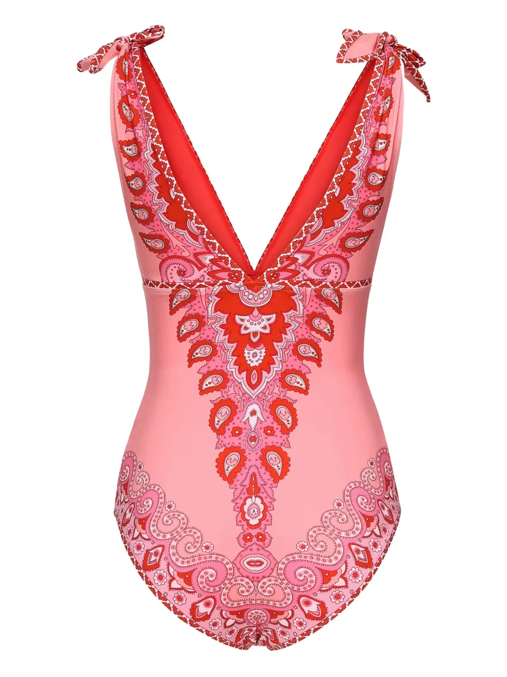 ETRO paisley-print tie-shoulder swimsuit Roze