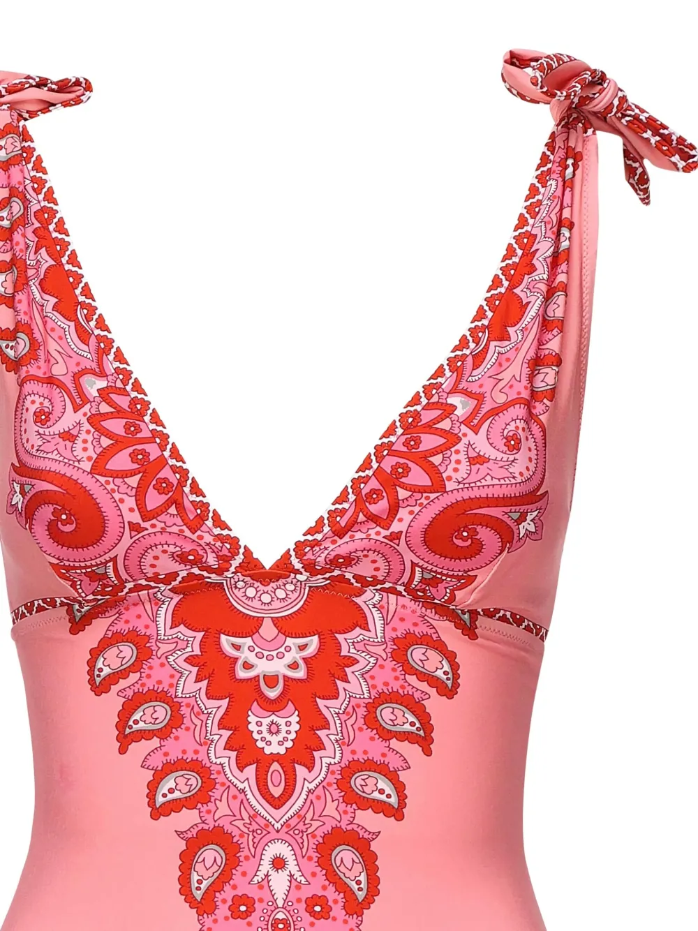 ETRO paisley-print tie-shoulder swimsuit Roze