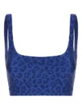 Monfusò Fuso’ Maculato leopard-print square-neck top - Blue