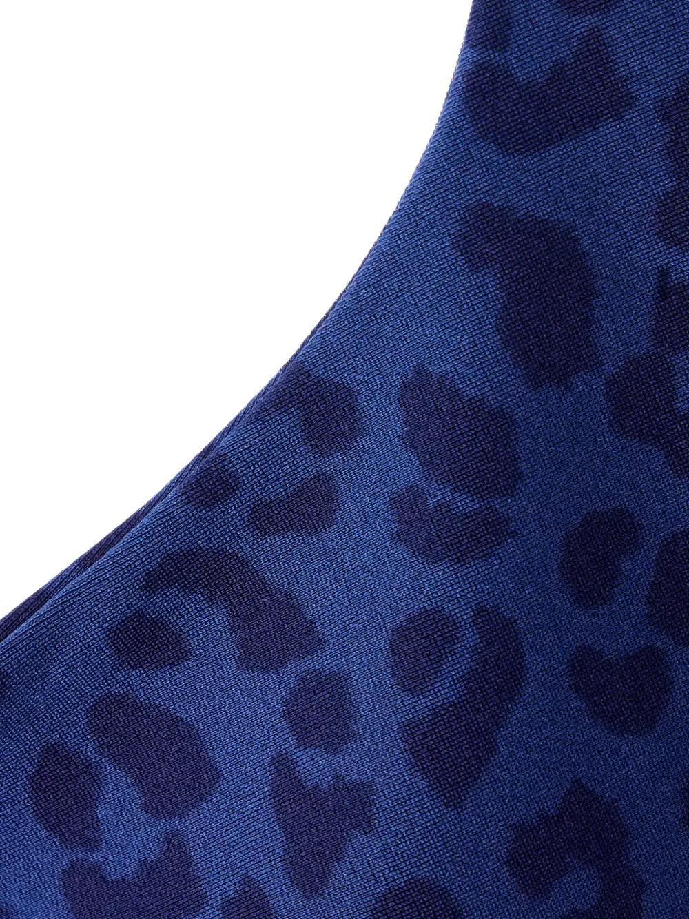 Monfusò Fuso' Maculato Leopard-print Square-neck Top In Blue