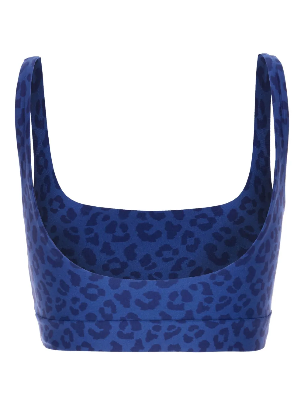 Monfusò Fuso' Maculato Leopard-print Square-neck Top In Blue