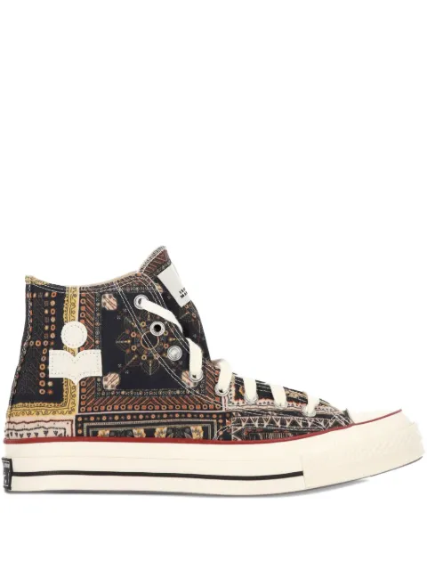 Converse patch-work high-top trainers