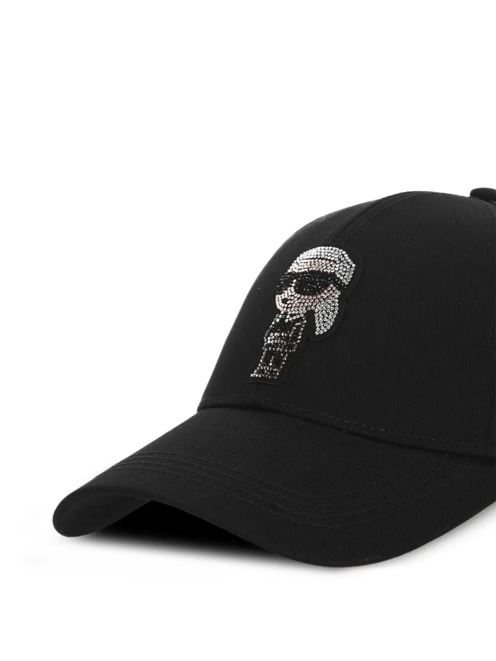 Karl Lagerfeld Honkbalpet met kristallen Zwart