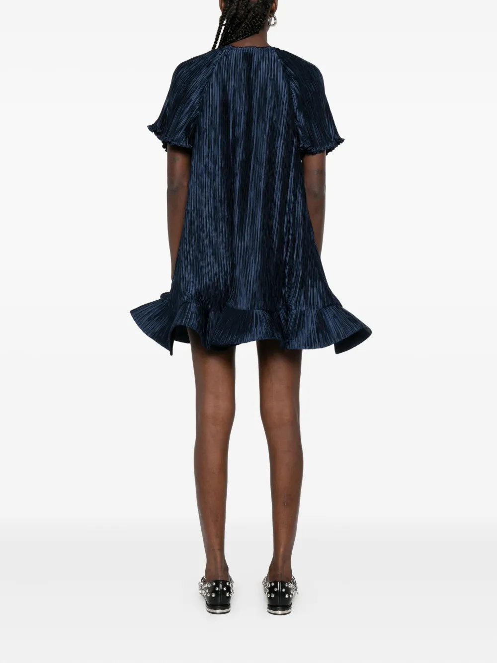 Simkhai plissé ruffled mini dress Blauw