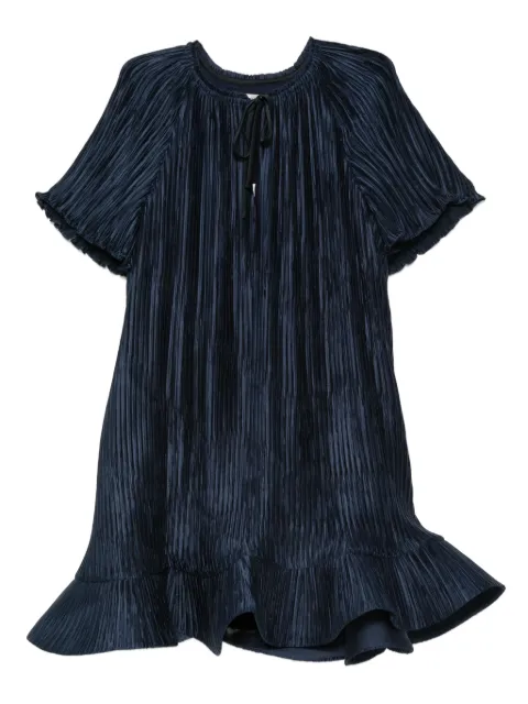 Simkhai plissé ruffled mini dress