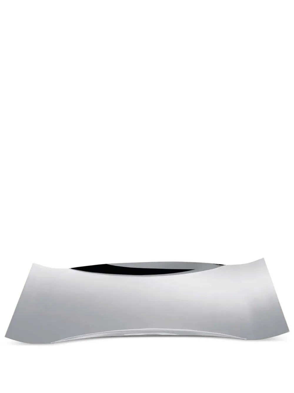 Alessi curved stainless-steel tray | Grey | Image 1