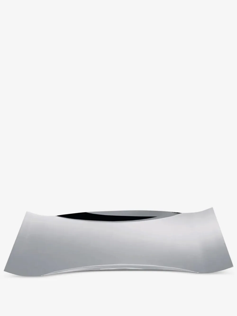 Alessi curved stainless-steel tray | Grey | Image 1