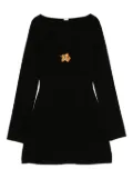 Cult Gaia flower-embellished long-sleeve mini dress - Black