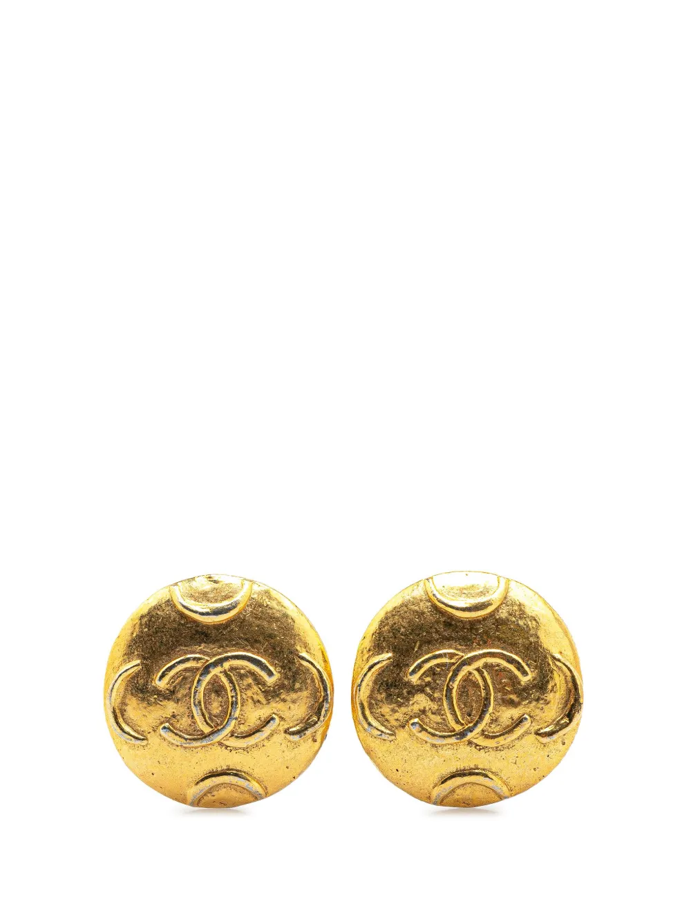 CHANEL Pre-Owned 20th Century ゴールドプレーテッド ココマーク ラウンド クリップオン コスチューム CHANEL Pre-Owned 20th Century ゴールドプレーテッド ココマーク ラウンド クリップオン コスチューム