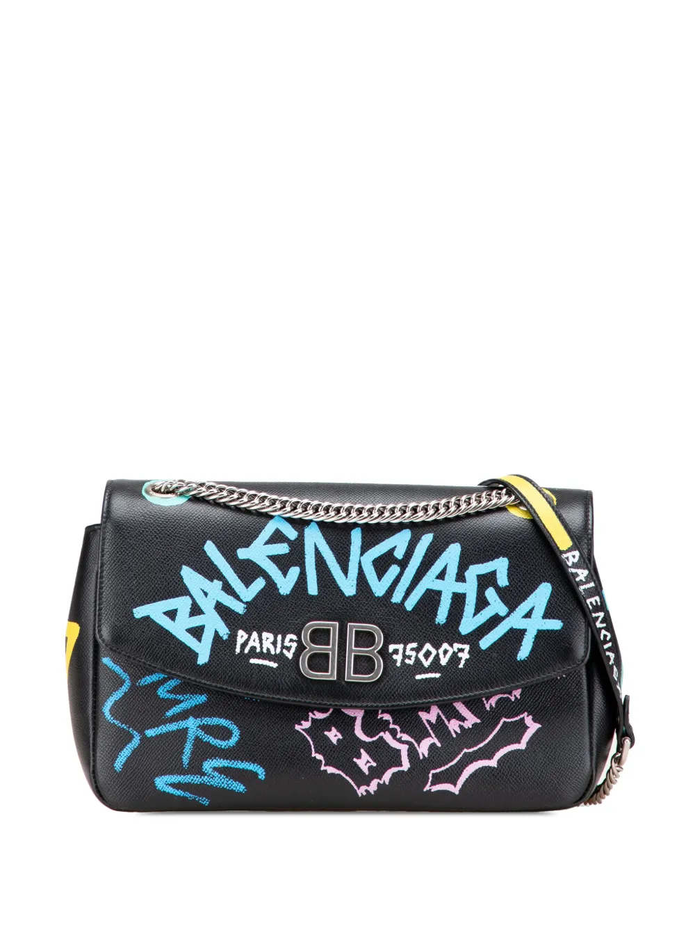 2010-2025 M Grained Calfskin Graffiti BB Round crossbody bag