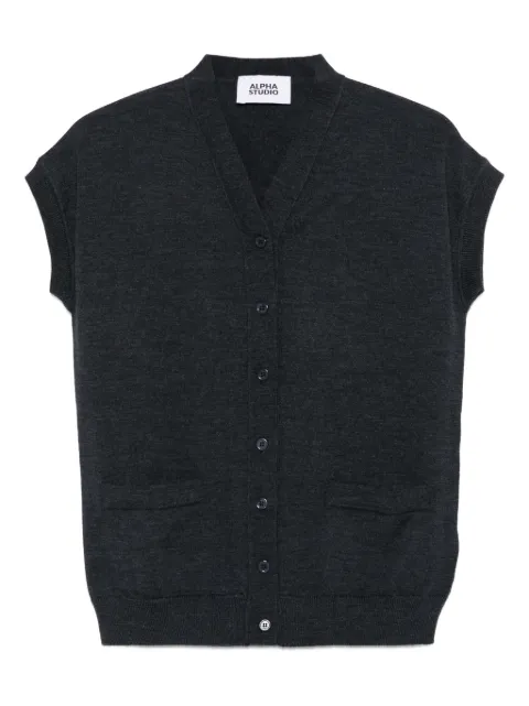 ALPHA STUDIO button-front sleeveless cardigan