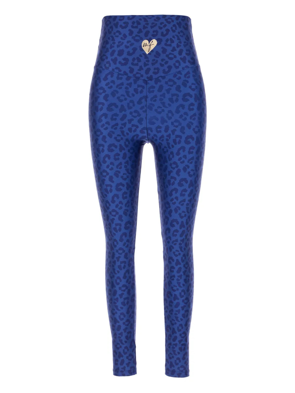 leopard-print heart-embellished leggings