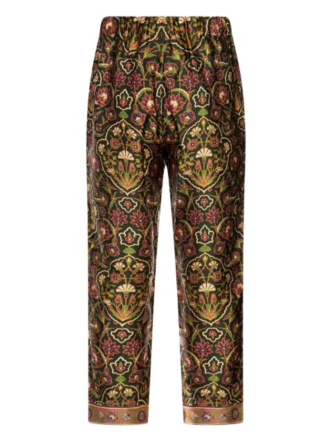 PANTAMOLLE floral-print elastic-waist trousers