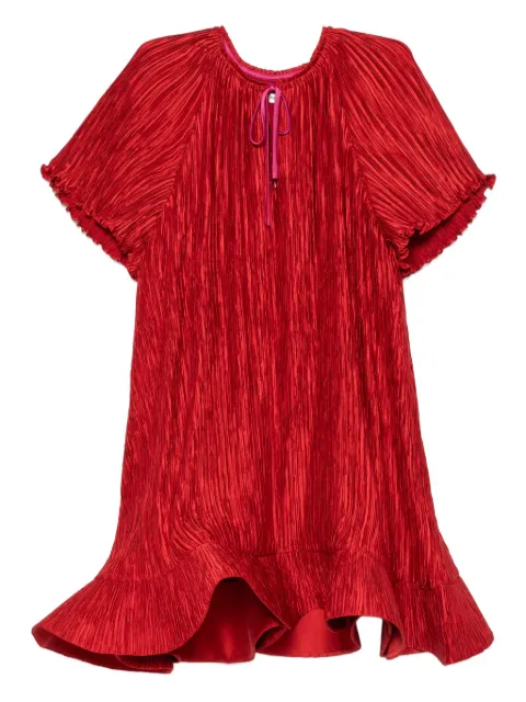 Simkhai plissé ruffled mini dress