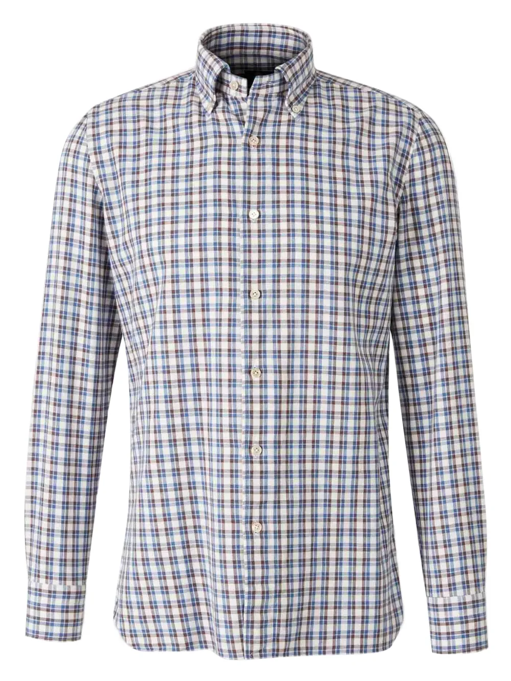 Luigi Borrelli checked long-sleeved shirt | Blue | Image 1