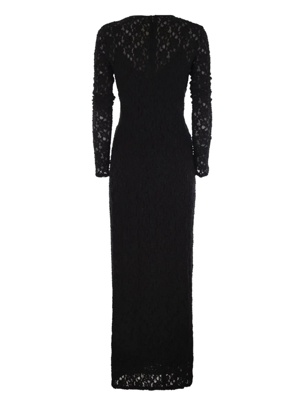 Max Mara long-sleeve lace maxi dress - Zwart