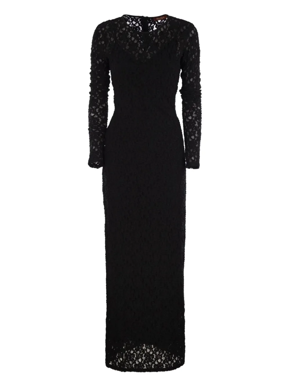 Max Mara long-sleeve lace maxi dress - Nero