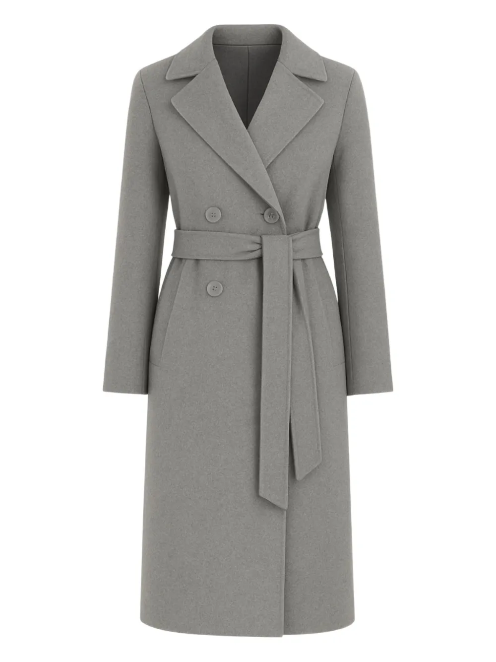 Max Mara belted double-breasted coat - Grigio