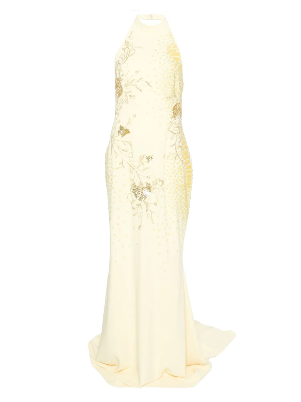 GEORGES HOBEIKA beaded halterneck dress | Yellow | Image 1