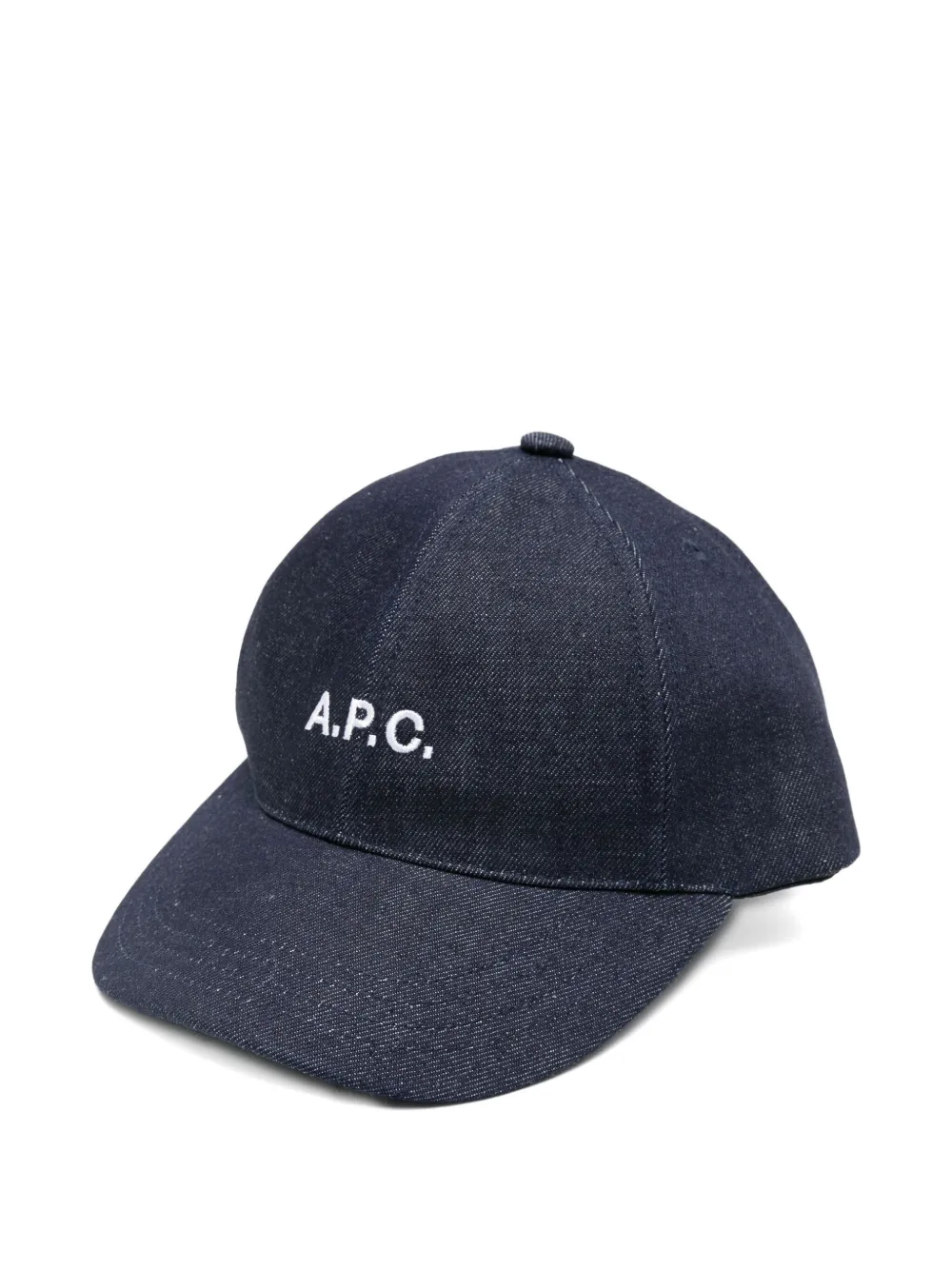 Apc Logo-embroidered Denim Cap In Blue