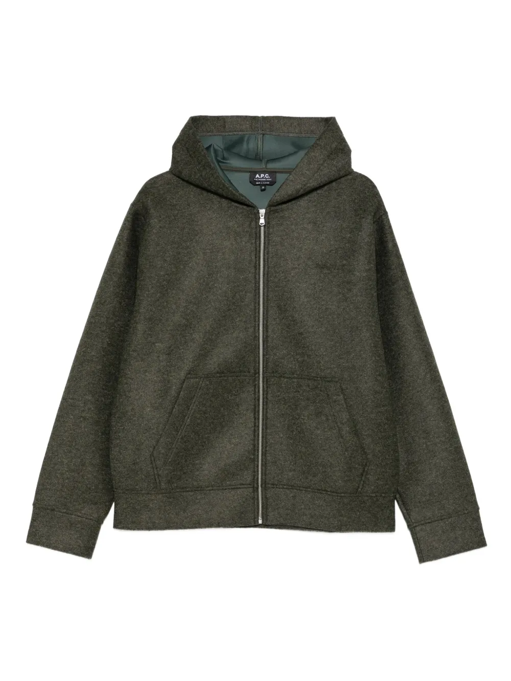 A.P.C. zip-front hoodie | Green | Image 1