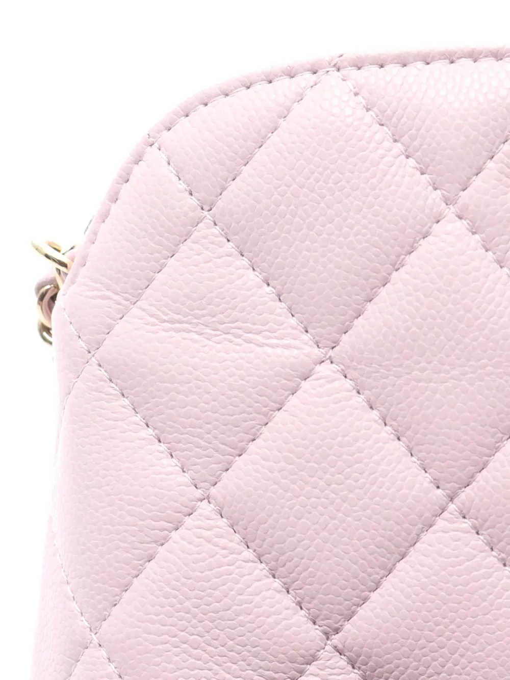 Pre-owned Chanel 2021-2025 Quilted Caviar Classic Clutch With Chain Crossbody Bag In Pink
