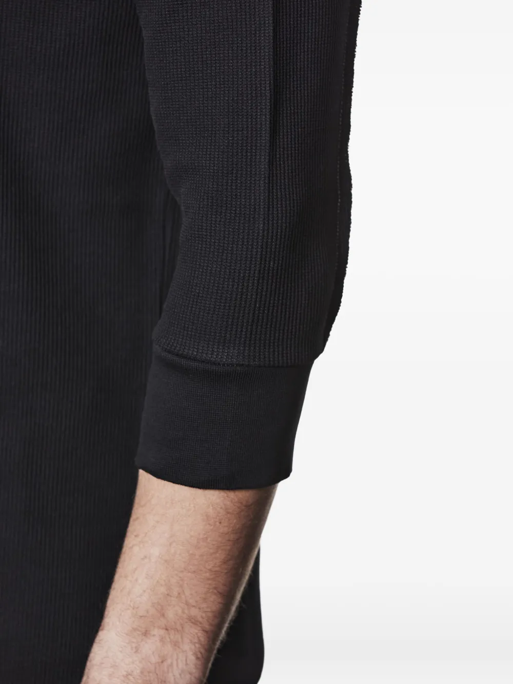 Thom Krom Geribbeld T-shirt met cropped mouwen Zwart