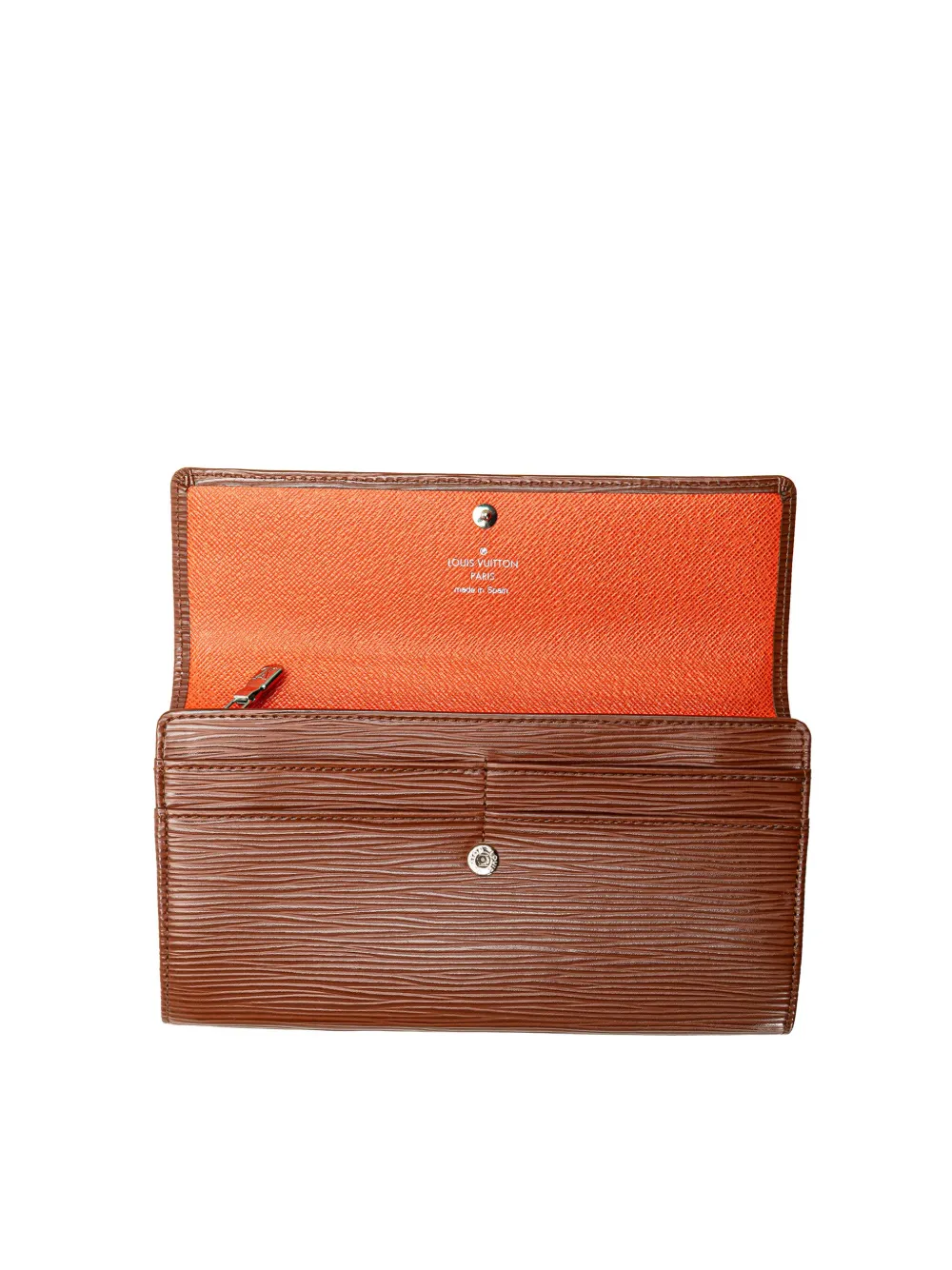 Pre-owned Louis Vuitton 2000-2025 Epi Sarah Wallet Long Wallets In Brown