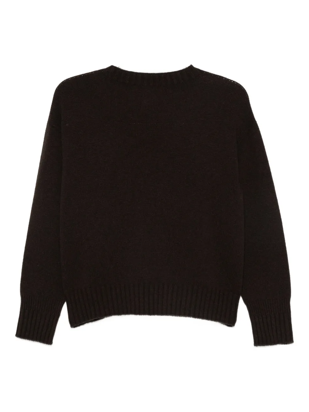 Vanisé Brown Cropped Sweater With Ribbed Cuffs In Brown