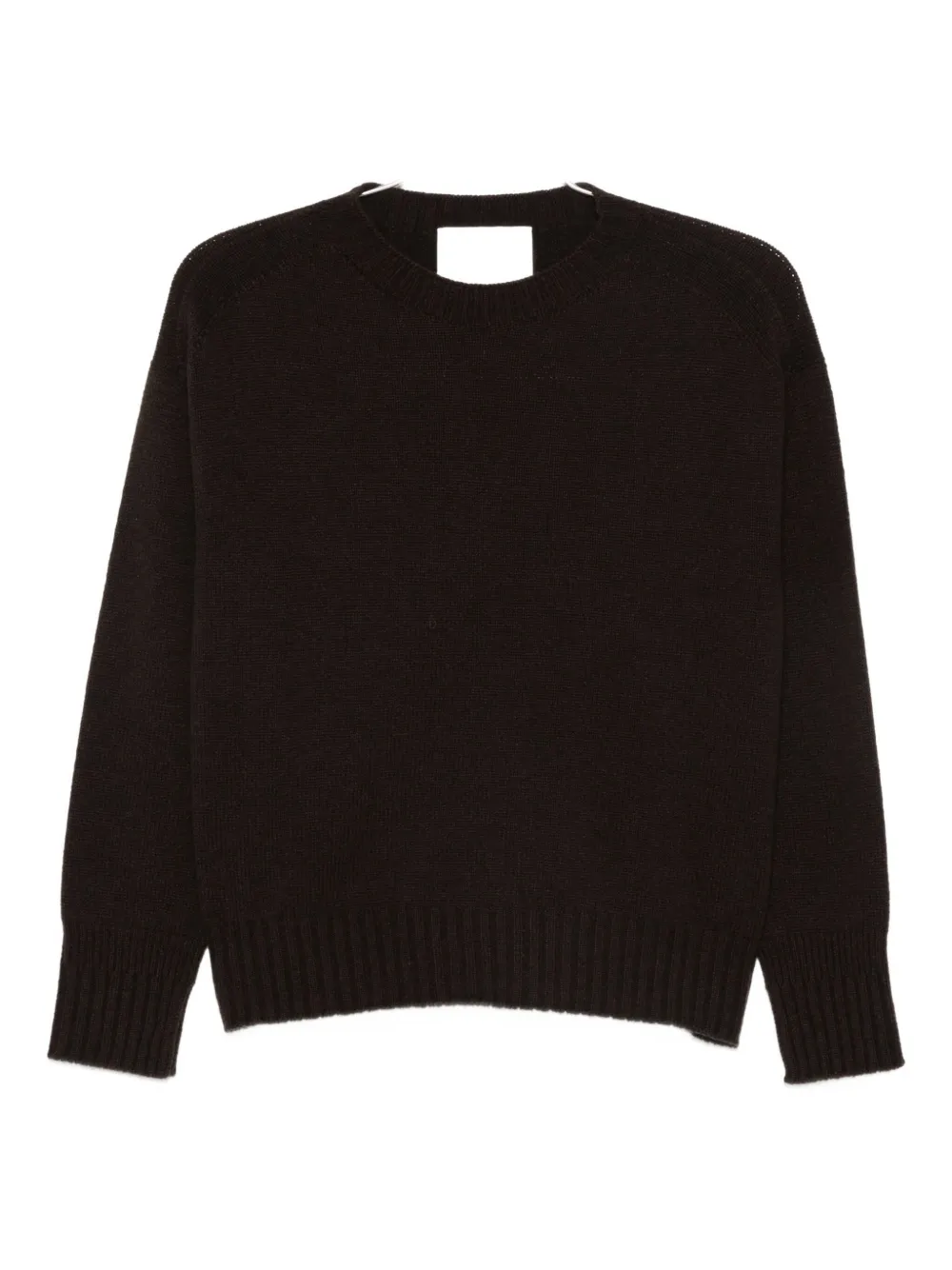 Vanisé Brown Cropped Sweater With Ribbed Cuffs In Brown