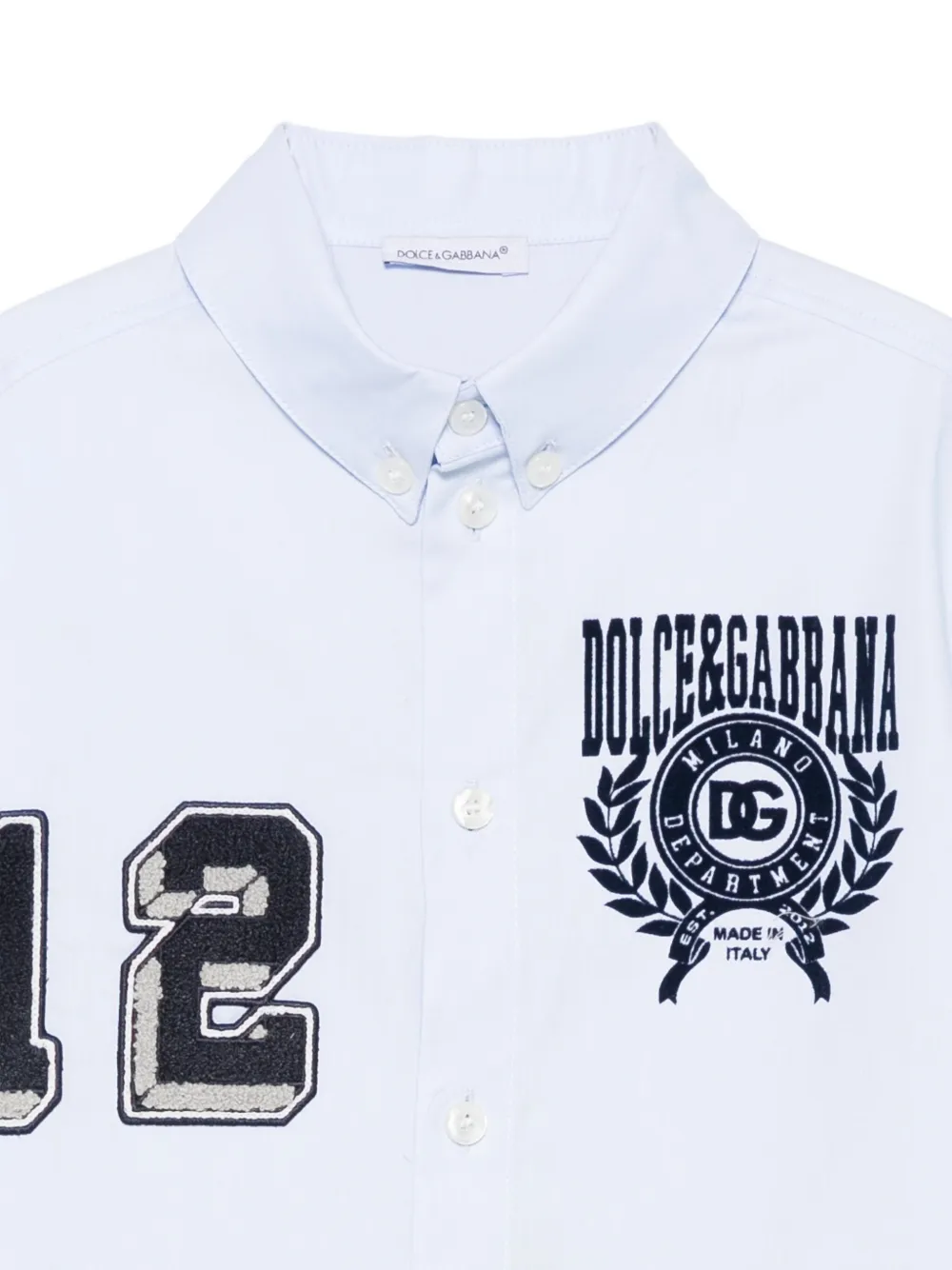 Dolce & Gabbana Kids Shirt met geborduurd getal Blauw