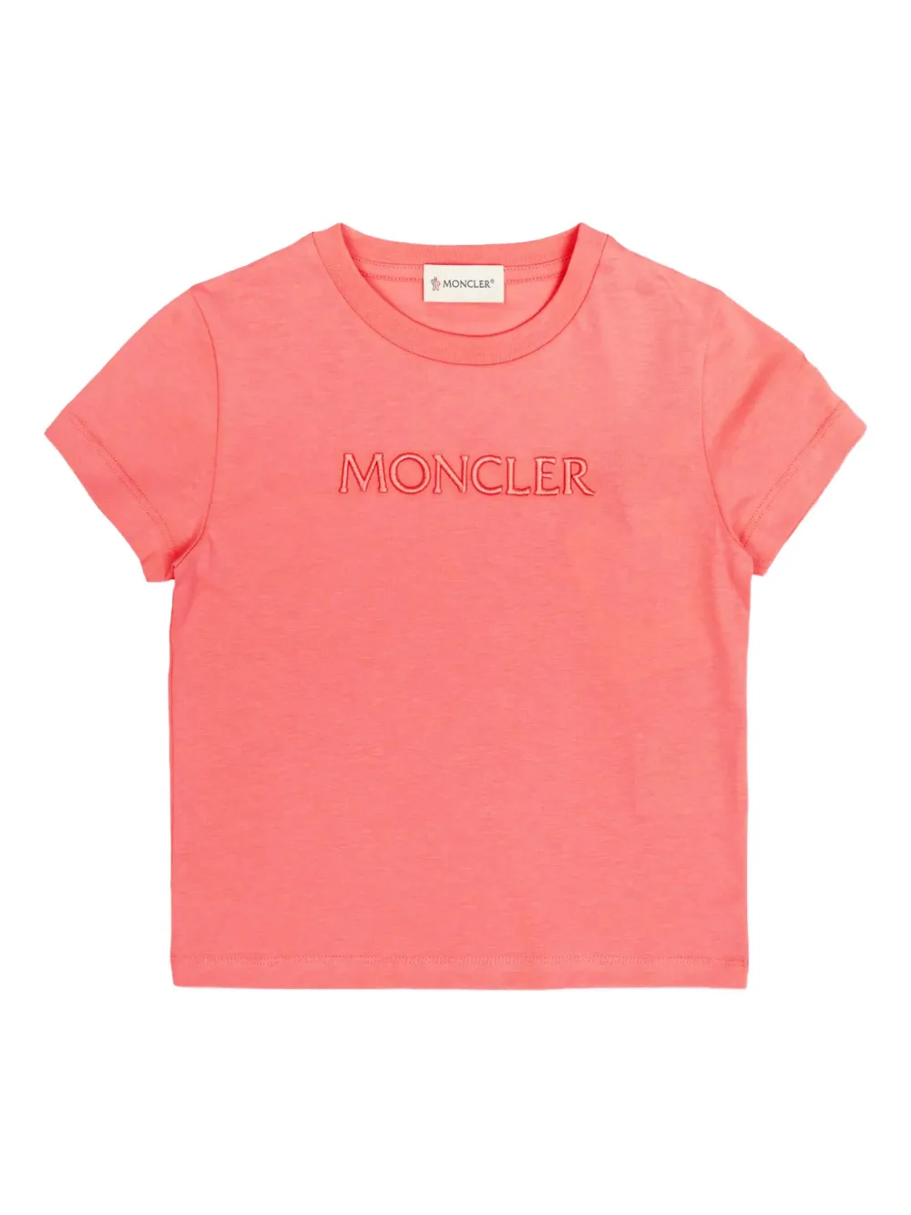 Moncler Enfant T-shirt met geborduurd logo Roze
