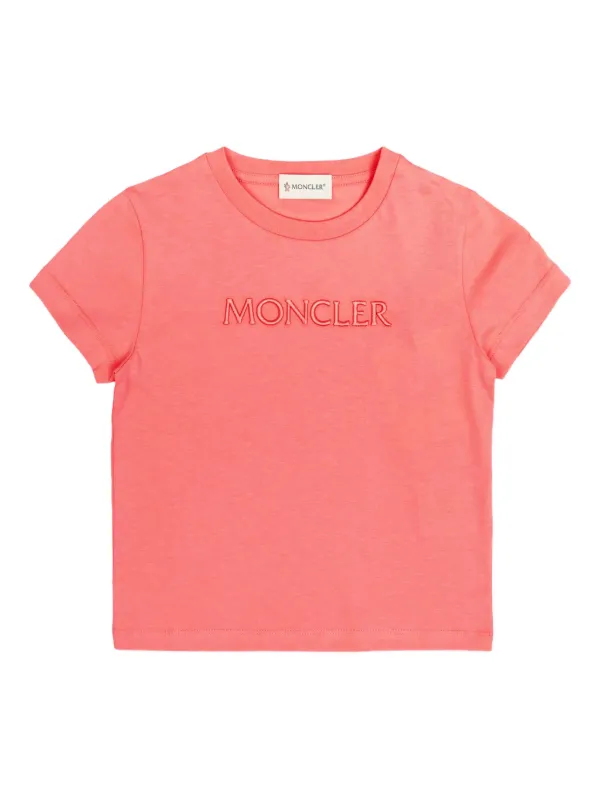 Moncler Enfant embroidered-logo T-shirt | Pink | FARFETCH ZA