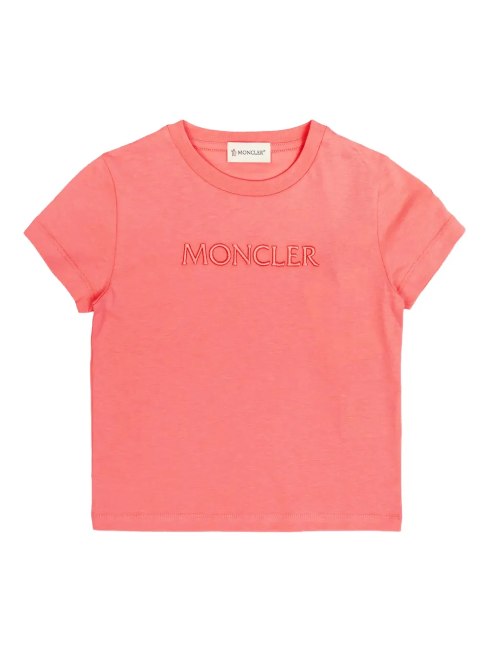 Moncler Enfant T-shirt met geborduurd logo Roze