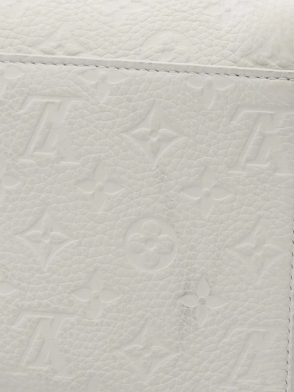 Pre-owned Louis Vuitton 2021-2025 Monogram Taurillon Sac Plat 24h Tote Satchel In White