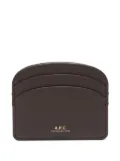 A.P.C. Demi-Lune curved-edges card holder - Brown