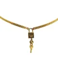 Christian Dior Pre-Owned 20th Century Gold Plated Lock and Key Charm Necklace costume necklace
