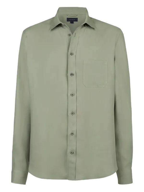Sease Button-down Linen Shirt in Green
