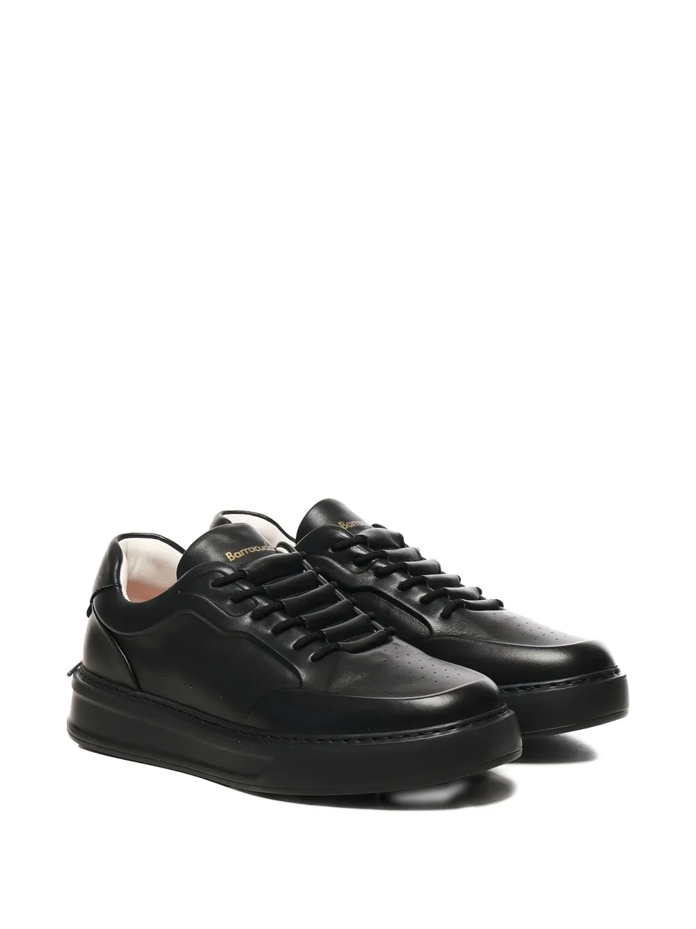 Baracuta leather lace-up sneakers Black