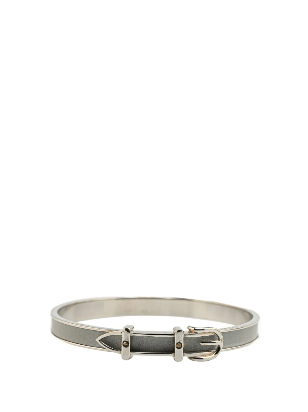 Hermès Pre-Owned 2000-2025 Palladium Plated Leather Belt Buckle Bangle costume bracelet | Grey | Image 1