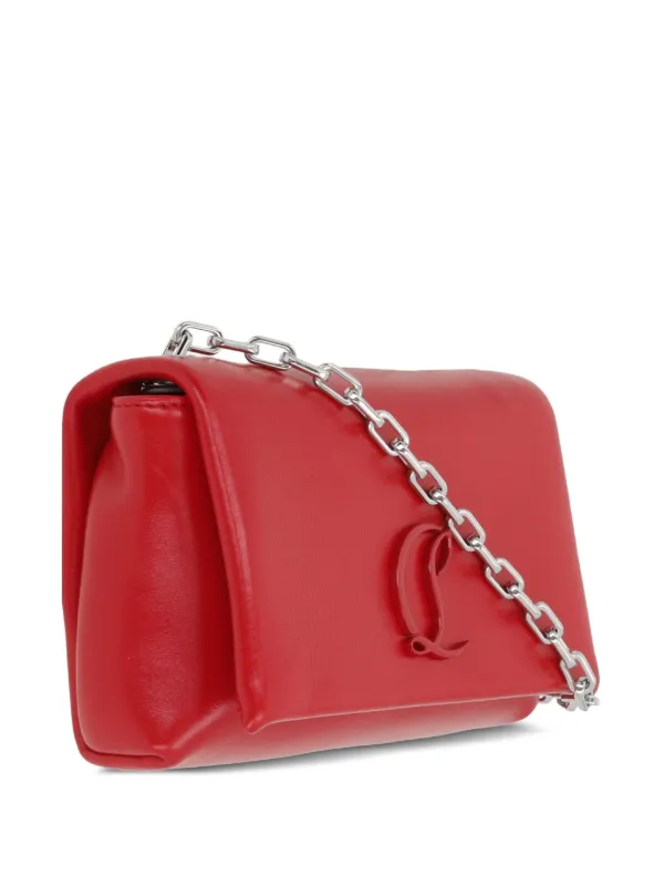 Christian Louboutin Logo Calfskin Shoulder Bag | Red | FARFETCH