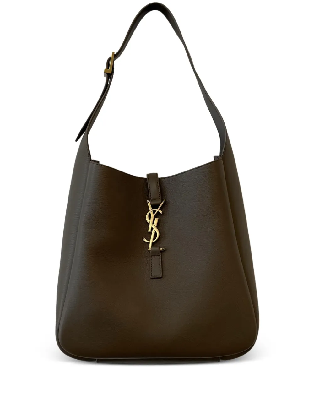 Saint Laurent logo-plaque shoulder bag Bruin