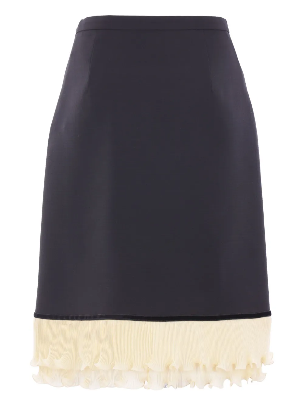 Valentino Garavani pleated-trim bow skirt - Zwart